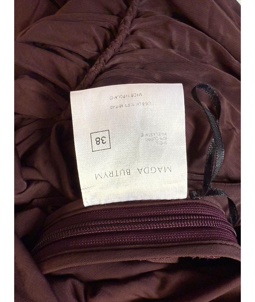 MAGDA BUTRYM Коричневое полиэстеровое коктейльное платье, фото 5