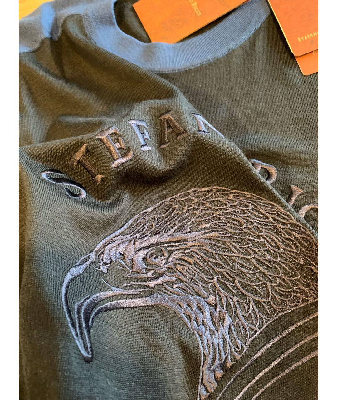 STEFANO RICCI Темно-синий шерстяной джемпер / свитер, фото 6