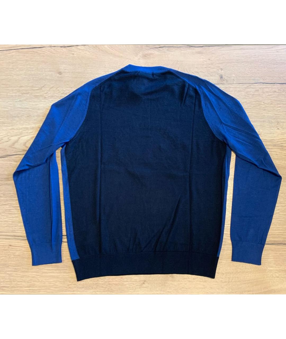 STEFANO RICCI Темно-синий шерстяной джемпер / свитер, фото 2