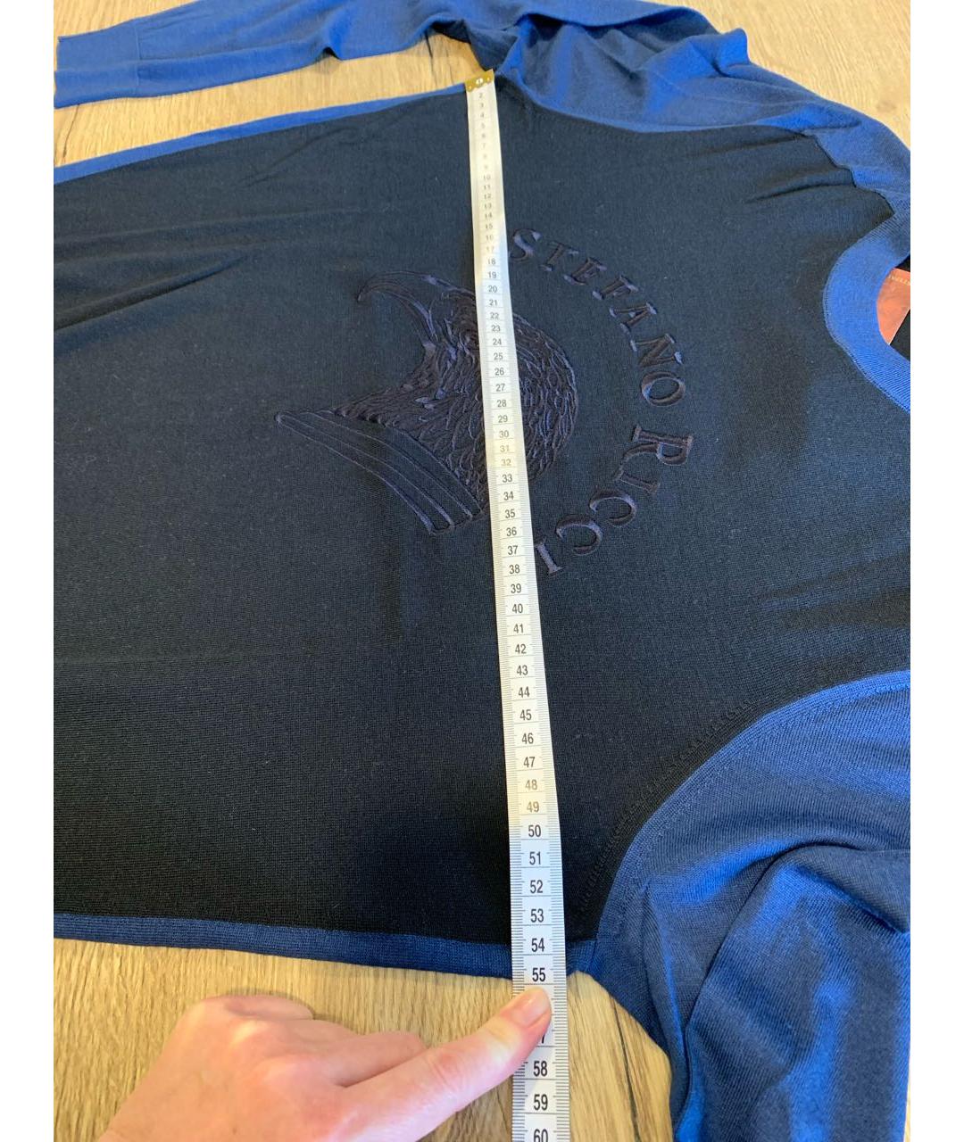 STEFANO RICCI Темно-синий шерстяной джемпер / свитер, фото 7