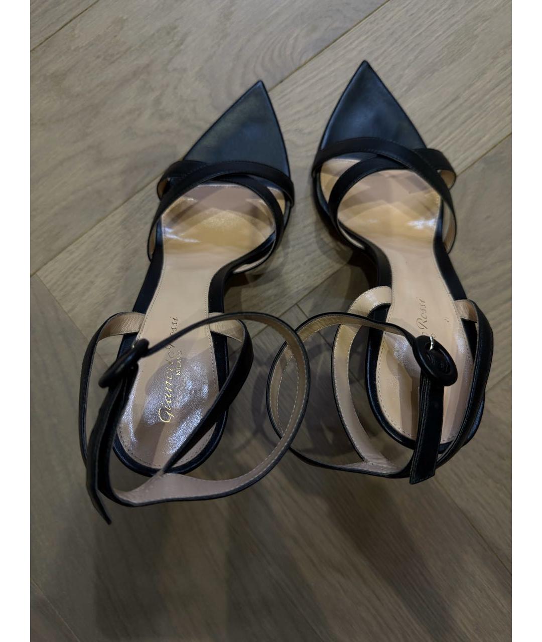 GIANVITO ROSSI Черные кожаные босоножки, фото 2