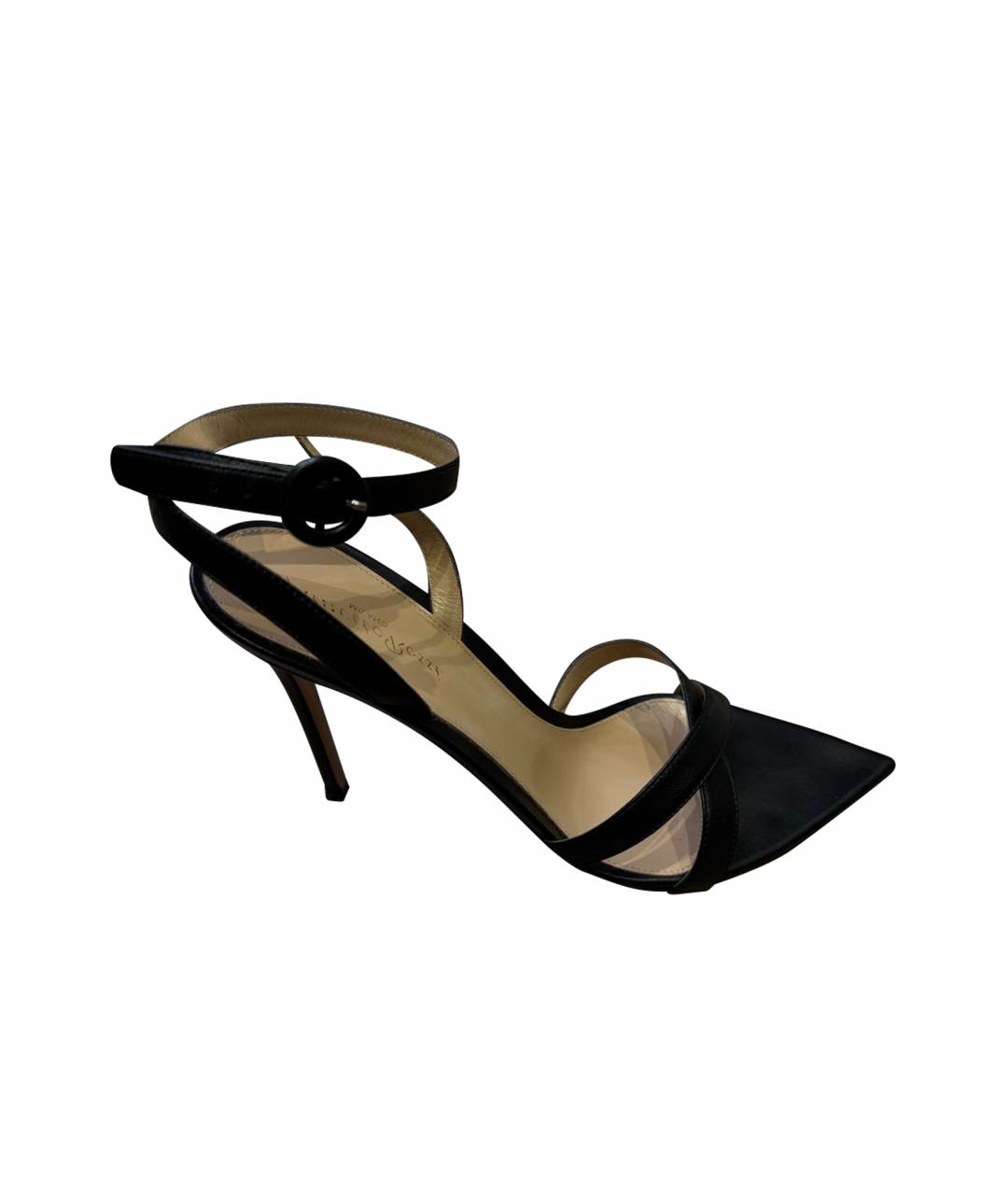 GIANVITO ROSSI Черные кожаные босоножки, фото 1