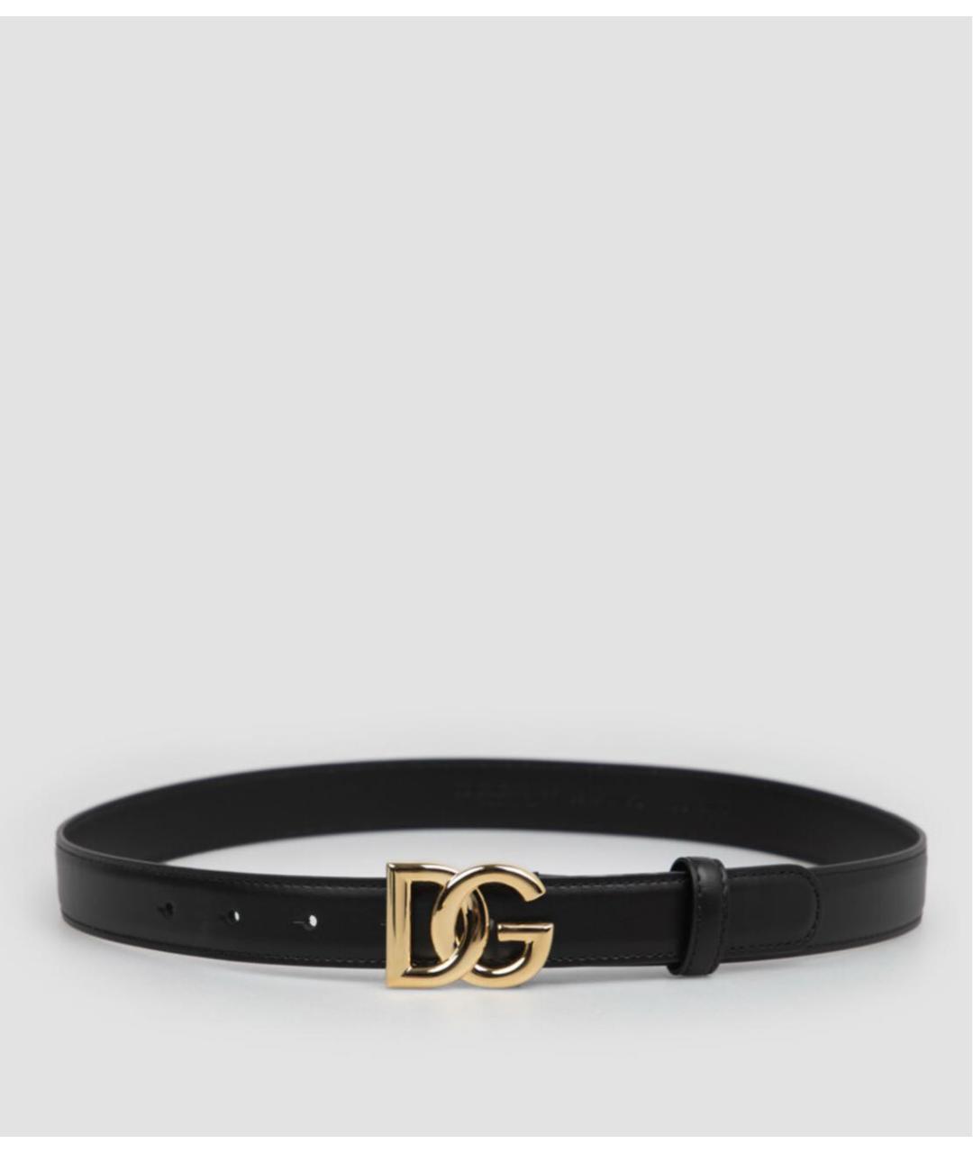 DOLCE&GABBANA Черный кожаный ремень, фото 4