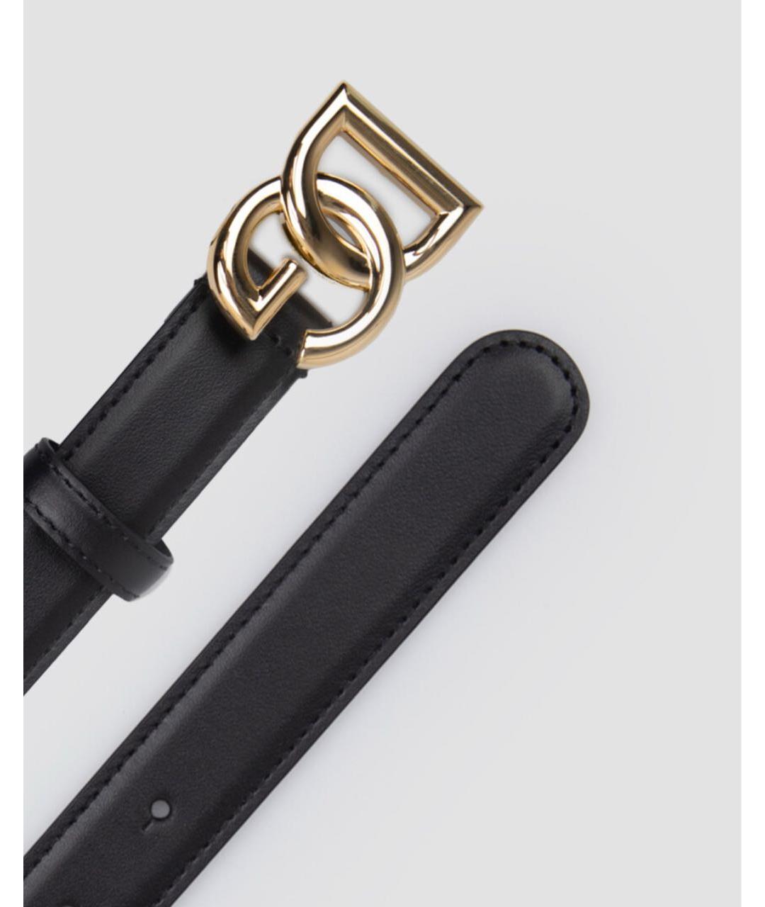 DOLCE&GABBANA Черный кожаный ремень, фото 2