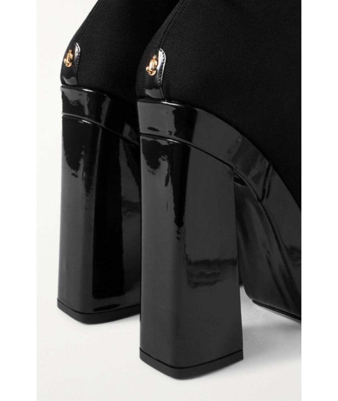 JIMMY CHOO Черные текстильные ботфорты, фото 3