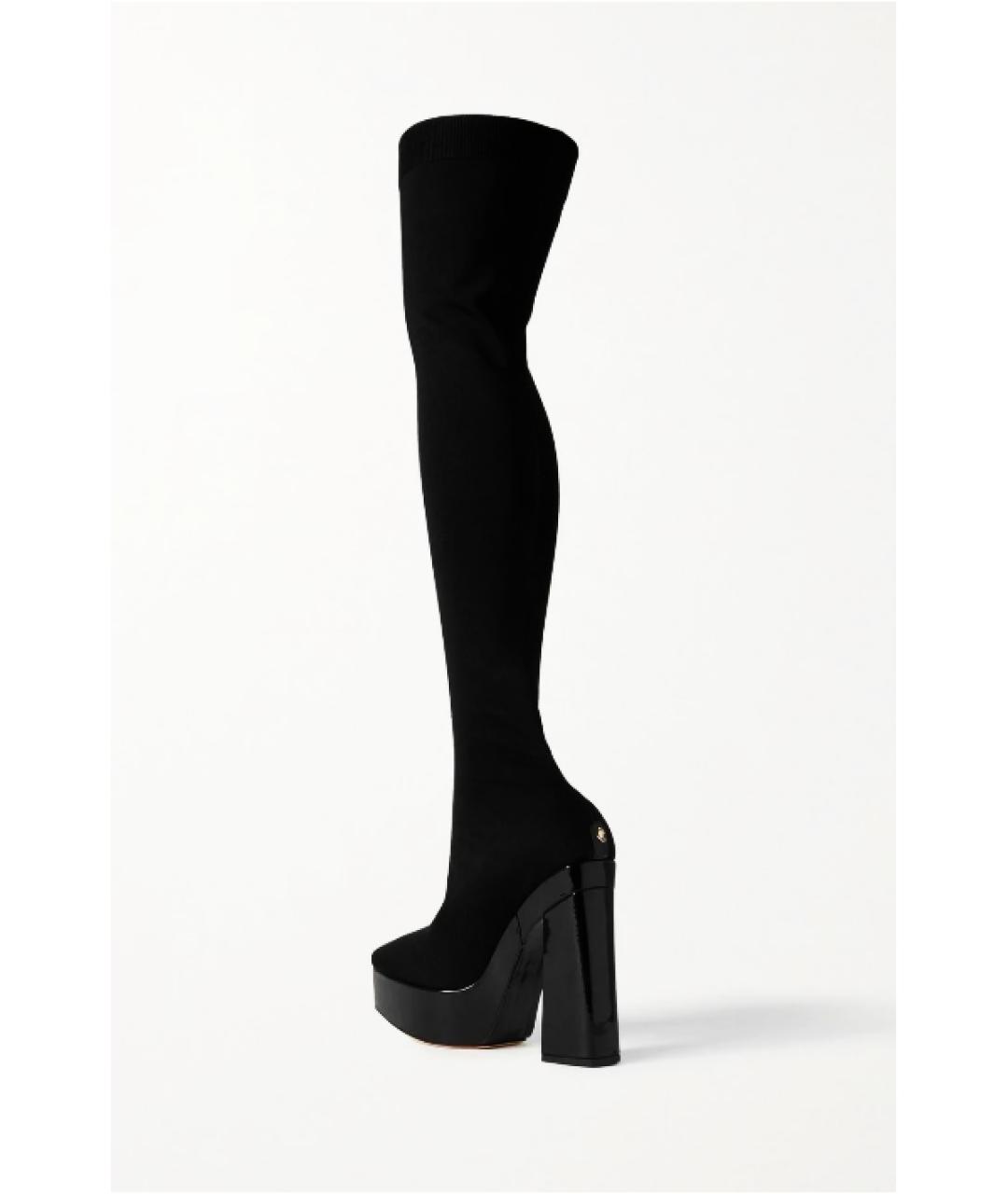 JIMMY CHOO Черные текстильные ботфорты, фото 2