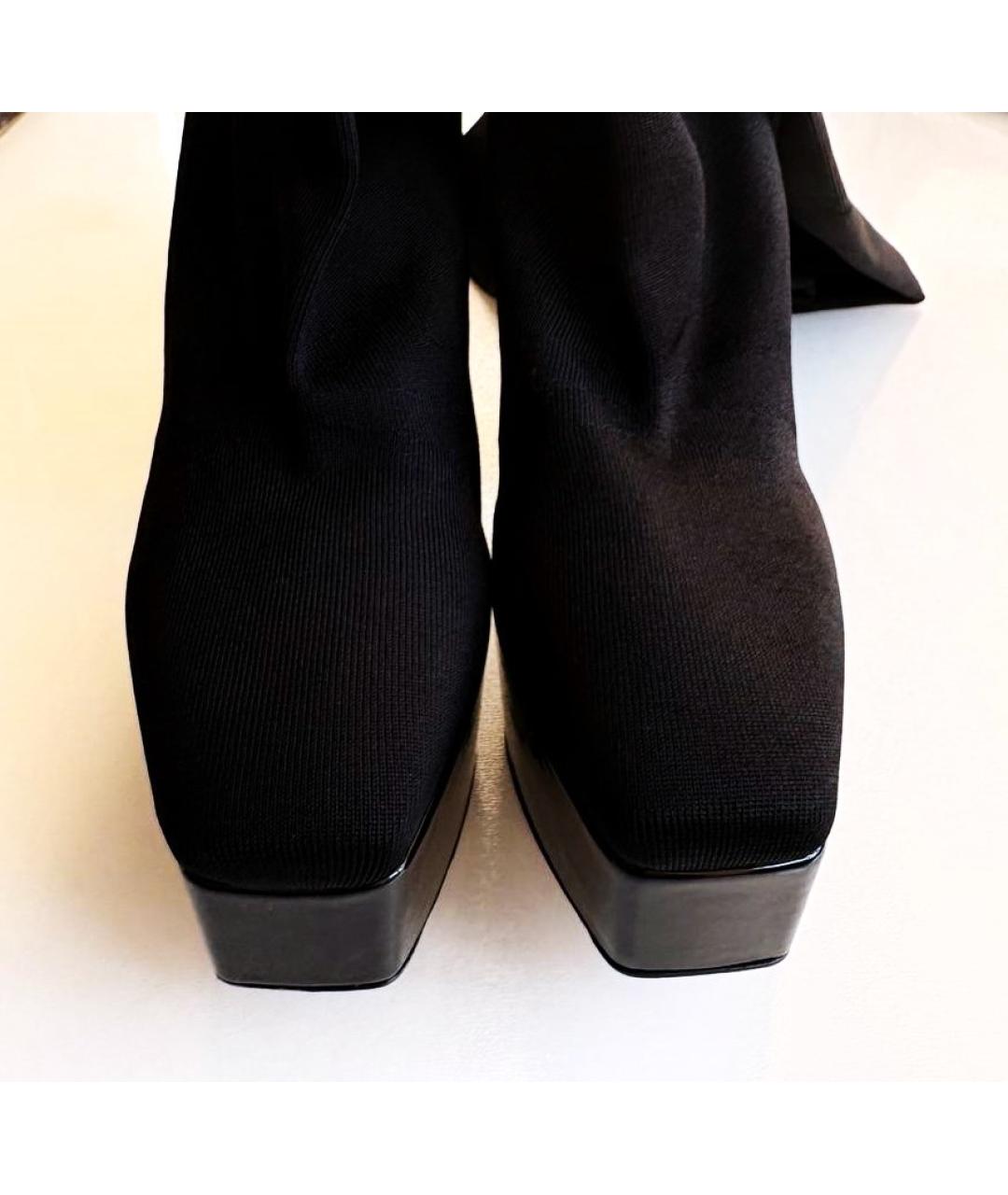 JIMMY CHOO Черные текстильные ботфорты, фото 6
