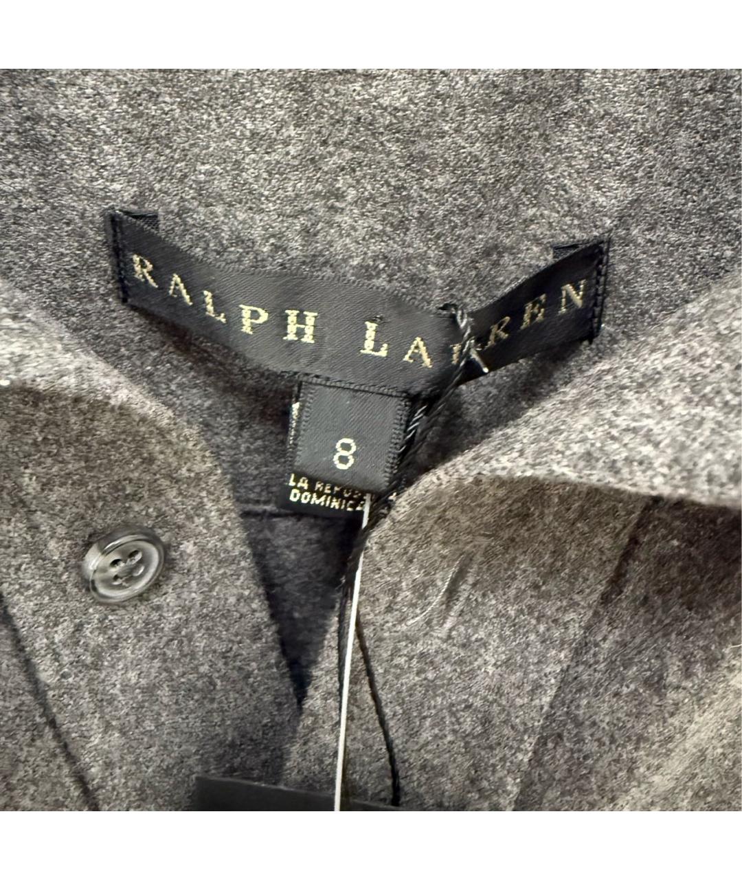 RALPH LAUREN Антрацитовое шерстяное повседневное платье, фото 3