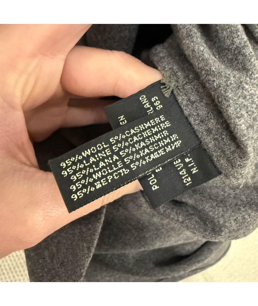 RALPH LAUREN Антрацитовое шерстяное повседневное платье, фото 4