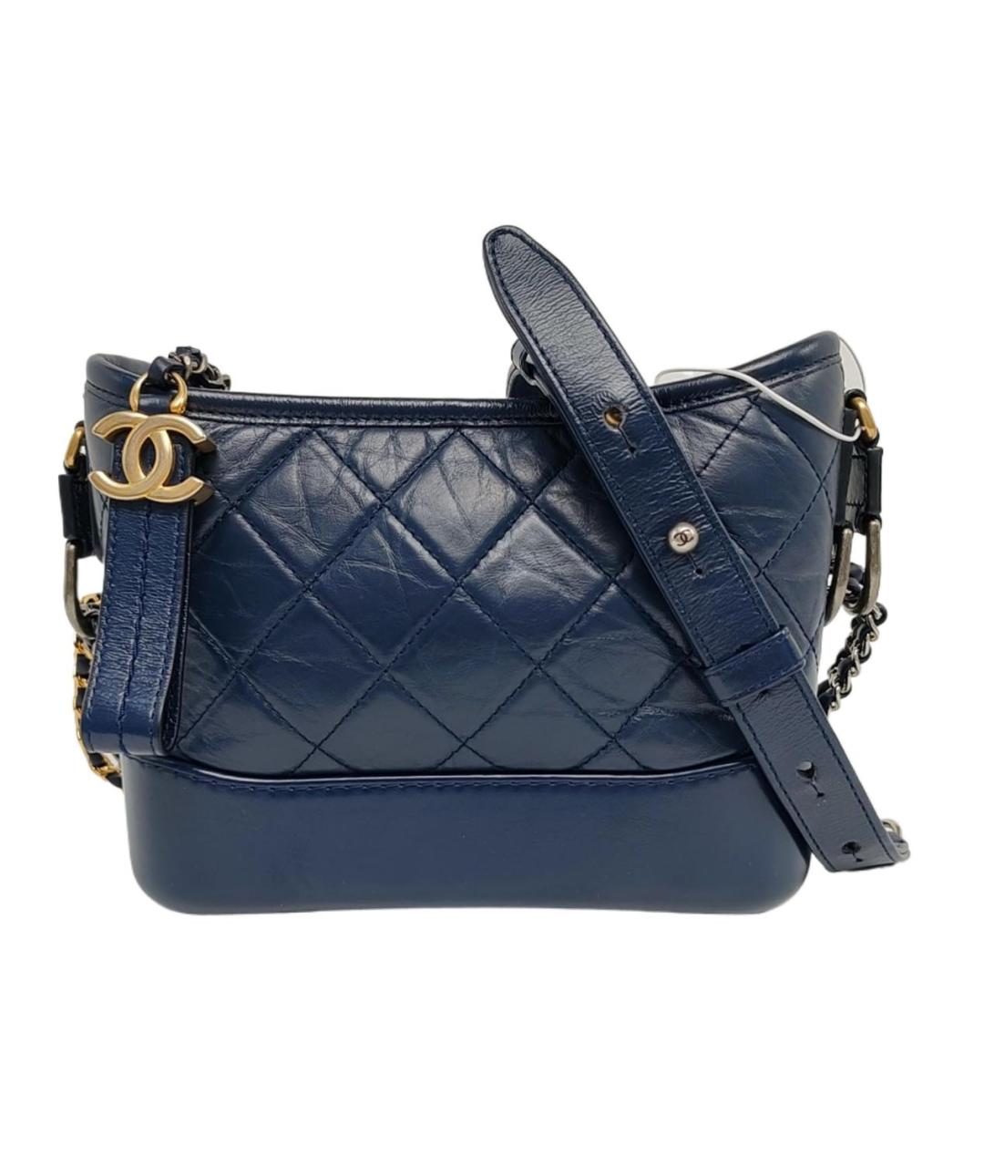 CHANEL Темно-синяя кожаная сумка через плечо, фото 5