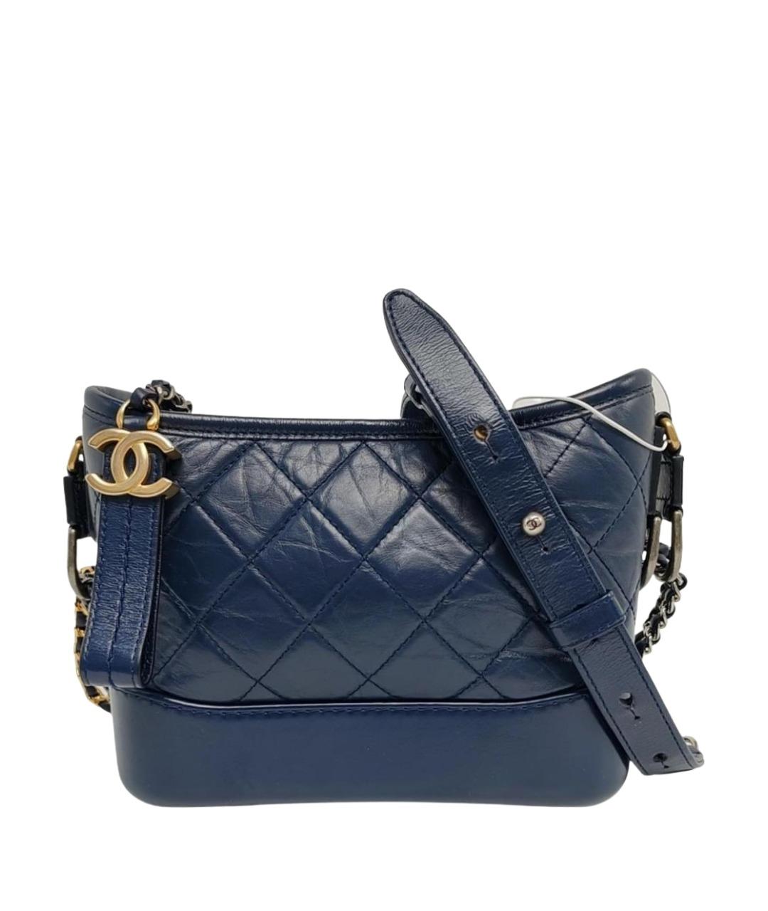 CHANEL Темно-синяя кожаная сумка через плечо, фото 1