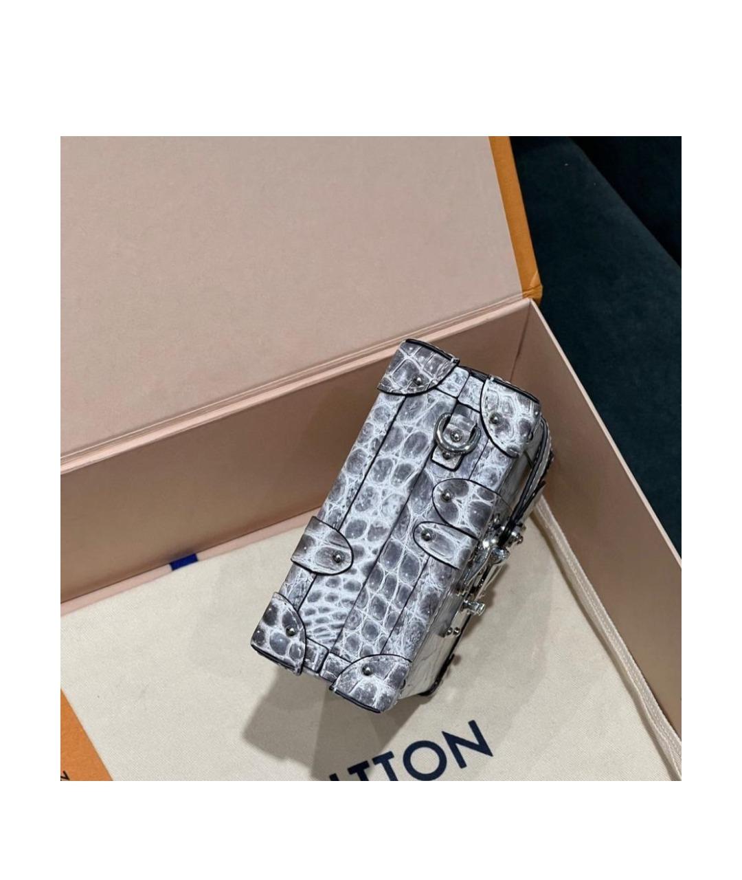 LOUIS VUITTON Серая кожаная сумка через плечо, фото 3