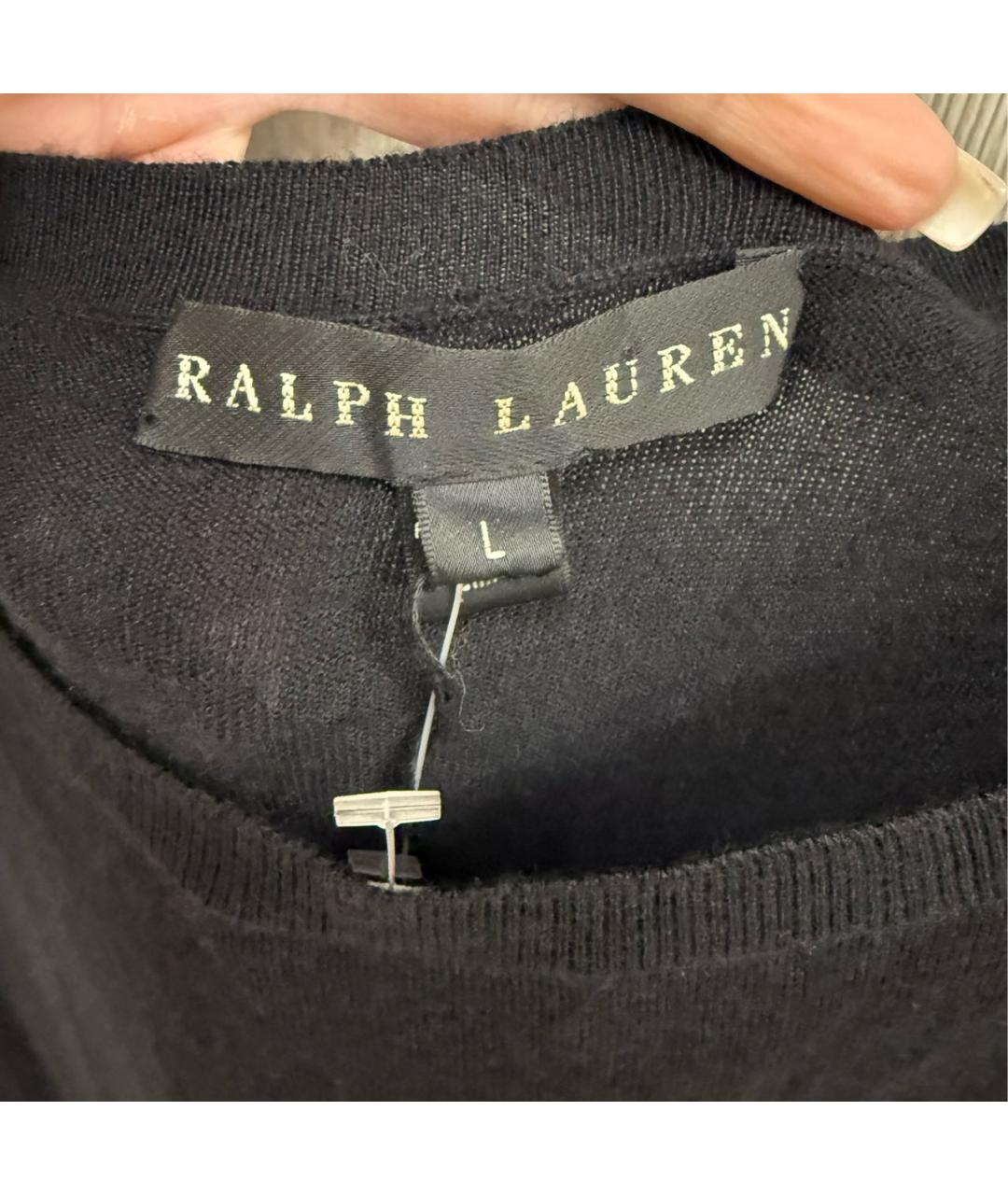 RALPH LAUREN Черное кашемировое повседневное платье, фото 3