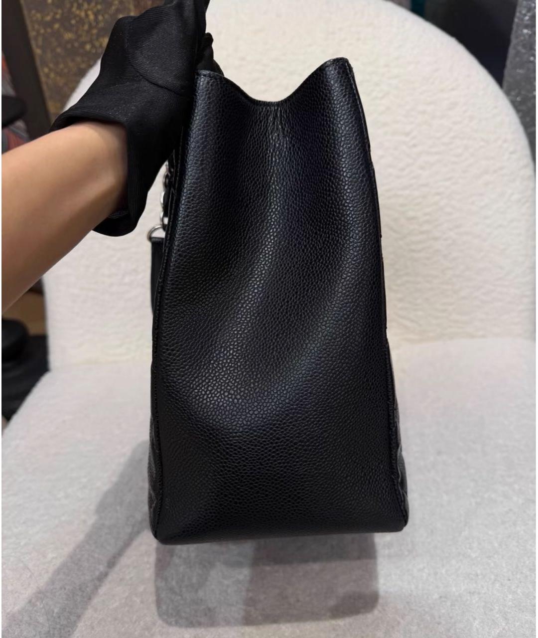 CHANEL Черная кожаная сумка тоут, фото 3