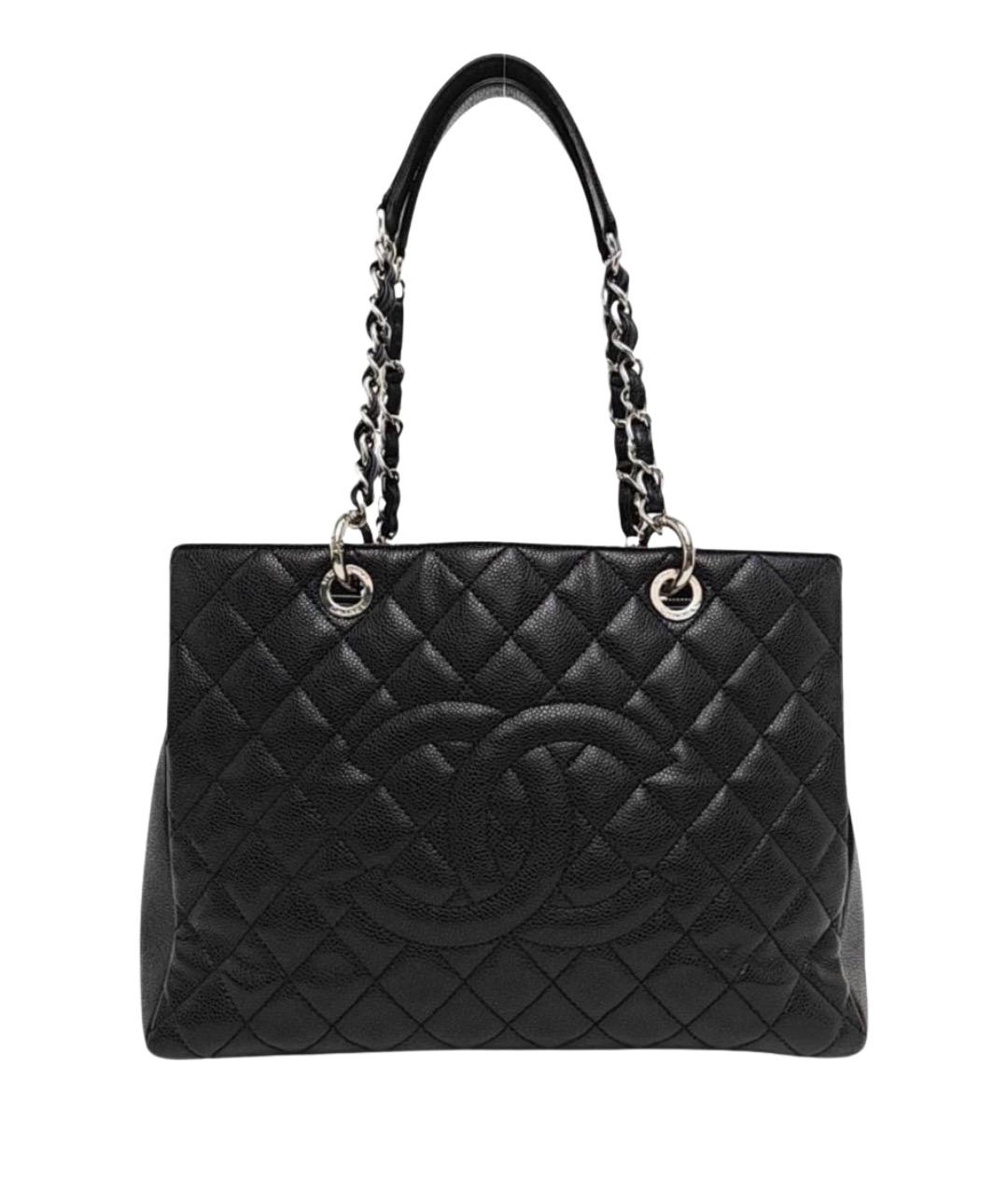 CHANEL Черная кожаная сумка тоут, фото 1