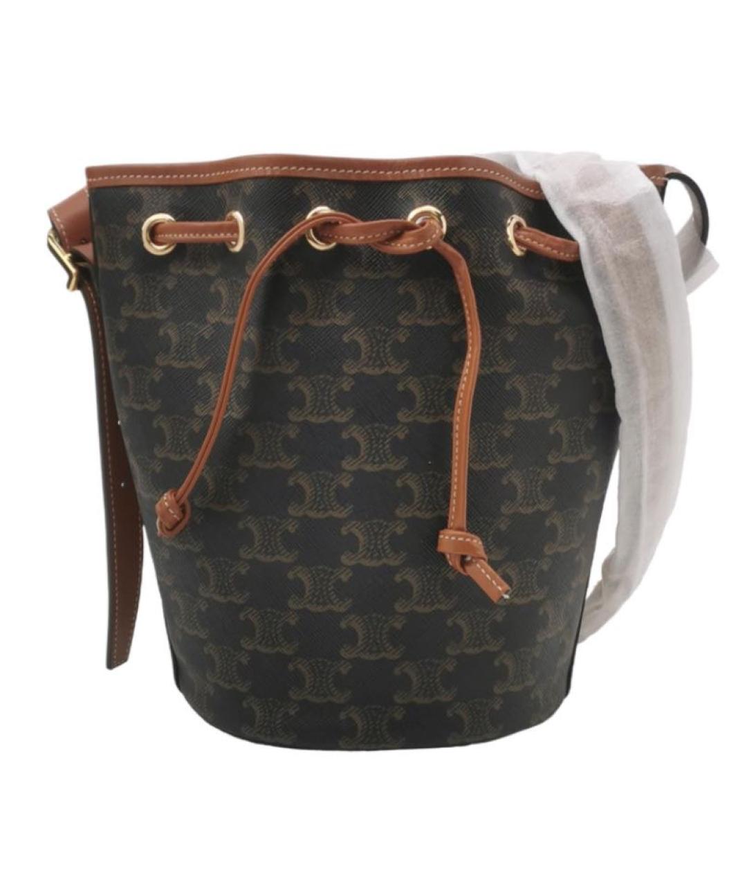 CELINE Коричневая кожаная сумка тоут, фото 1