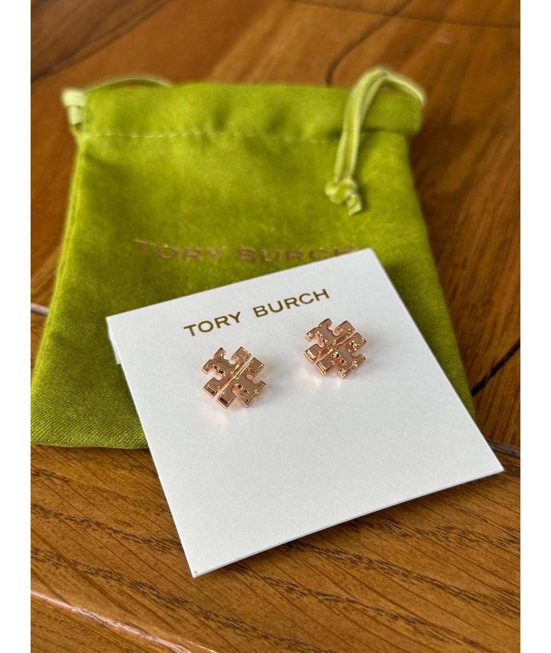 TORY BURCH Золотые металлические серьги, фото 2