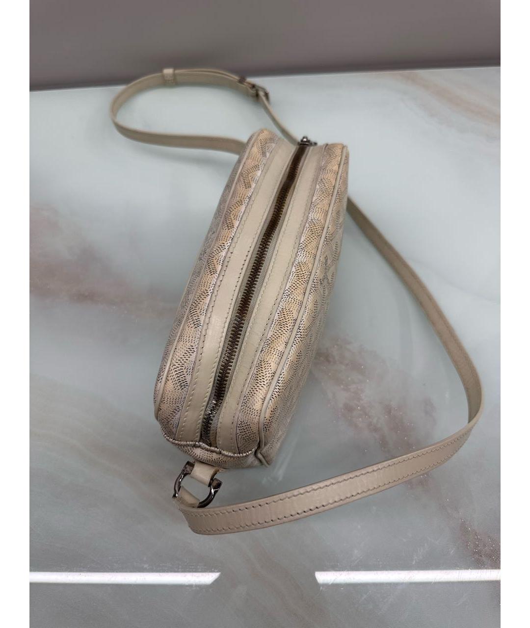 GOYARD Белая кожаная сумка на плечо, фото 4