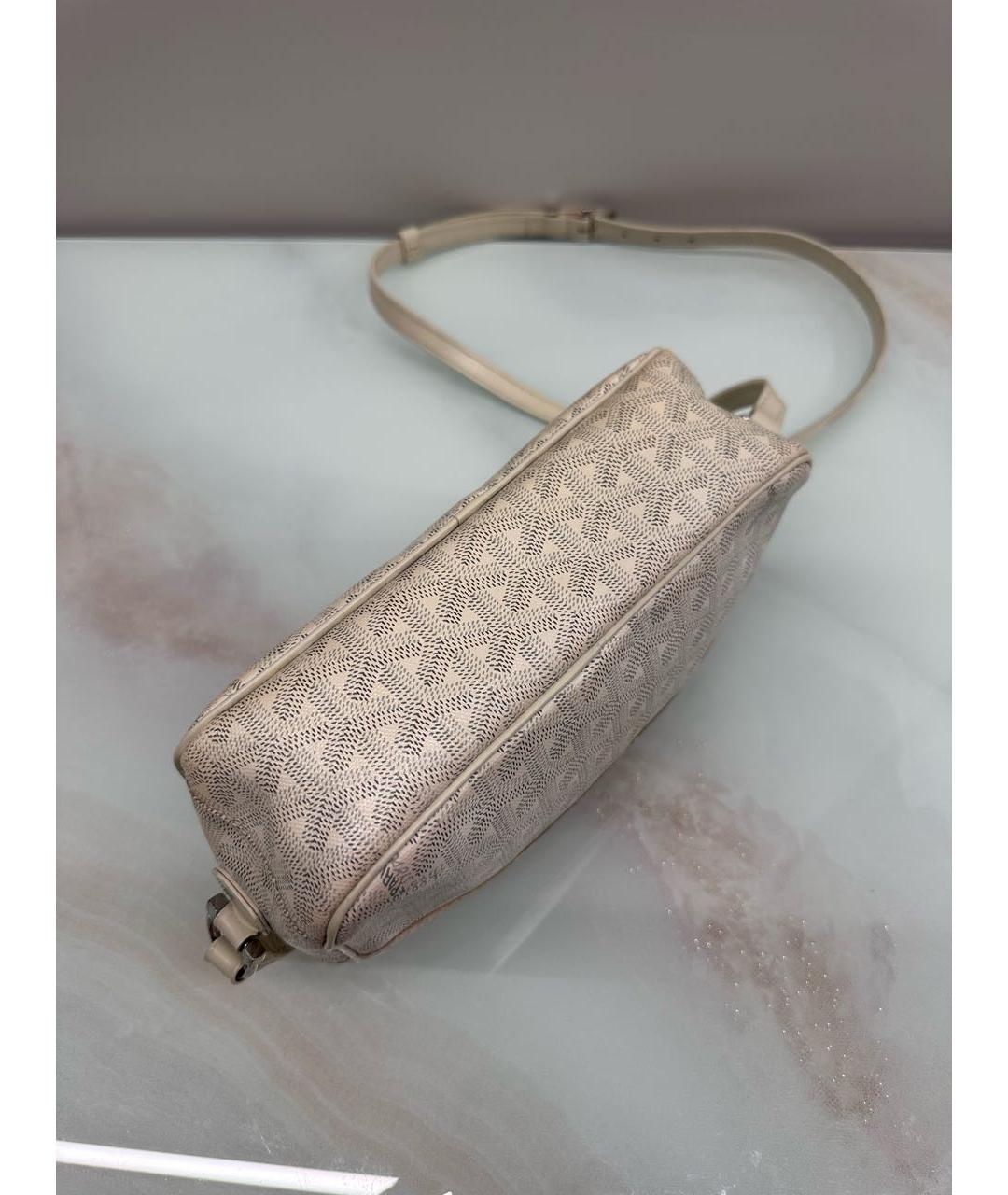 GOYARD Белая кожаная сумка на плечо, фото 3