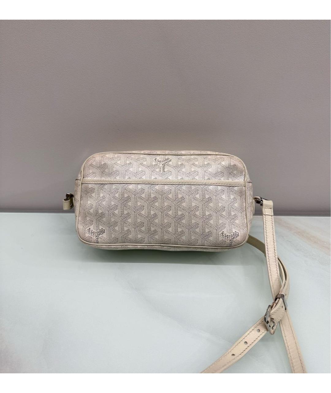 GOYARD Белая кожаная сумка на плечо, фото 7