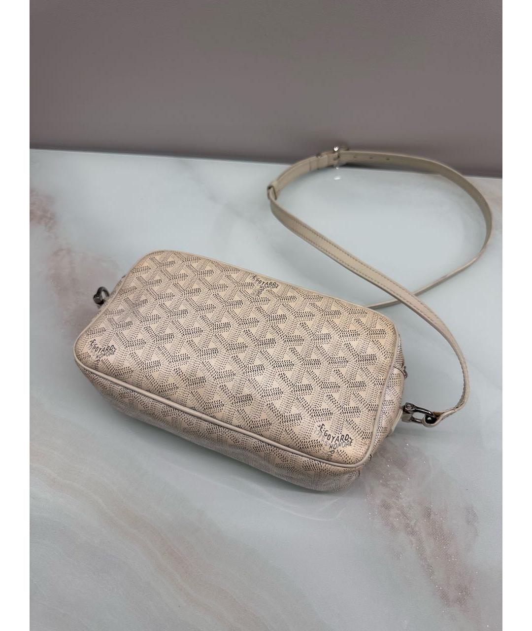 GOYARD Белая кожаная сумка на плечо, фото 2