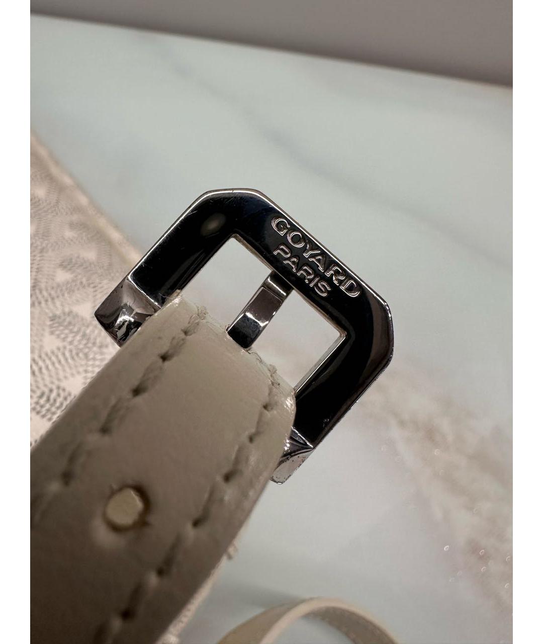 GOYARD Белая кожаная сумка на плечо, фото 5