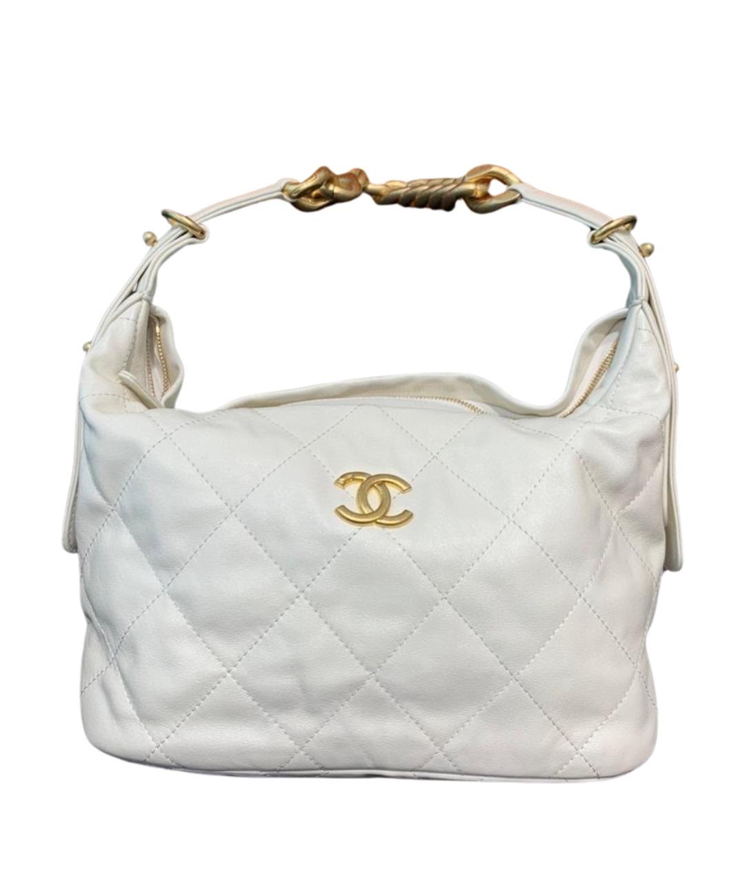 CHANEL Белая кожаная сумка через плечо, фото 1