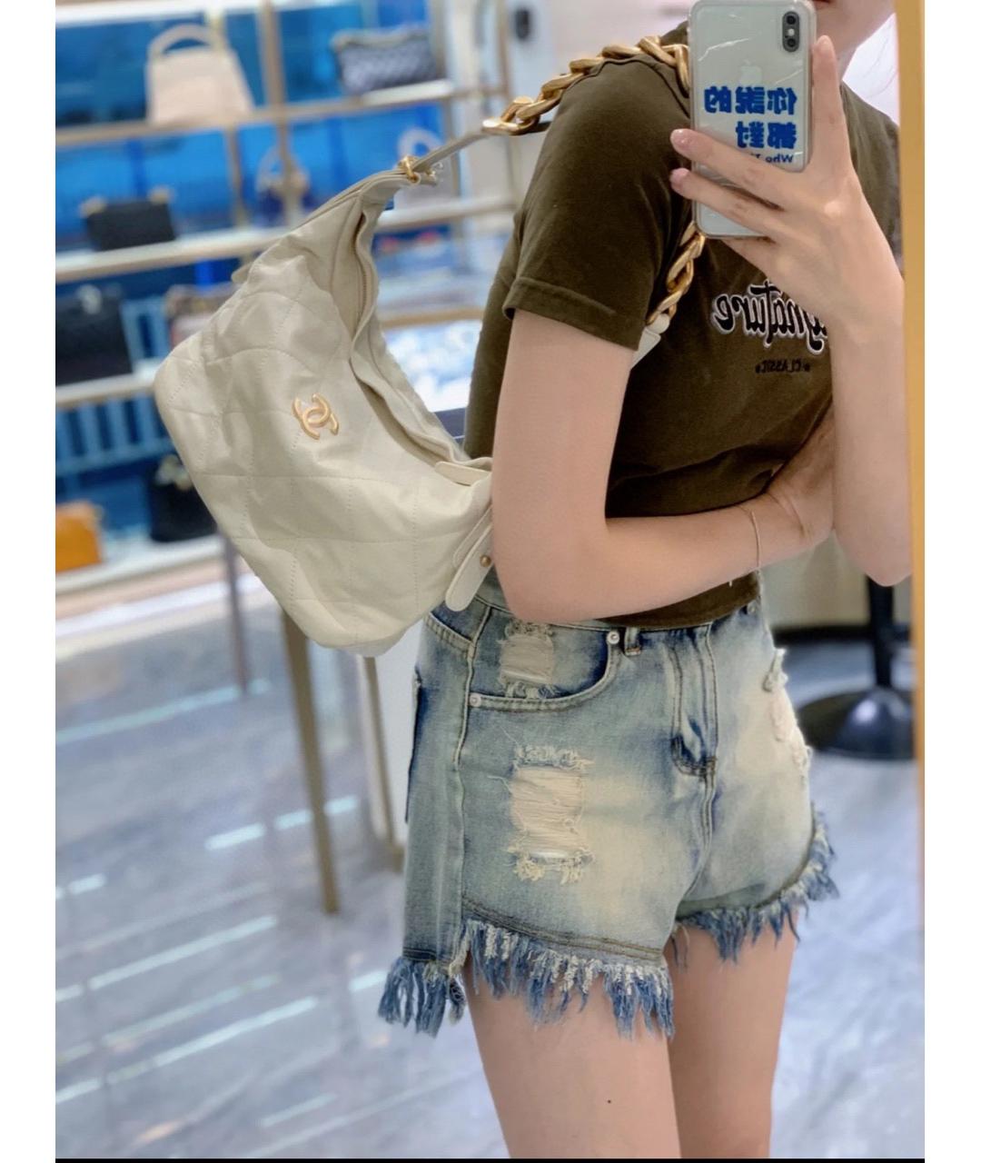 CHANEL Белая кожаная сумка через плечо, фото 9