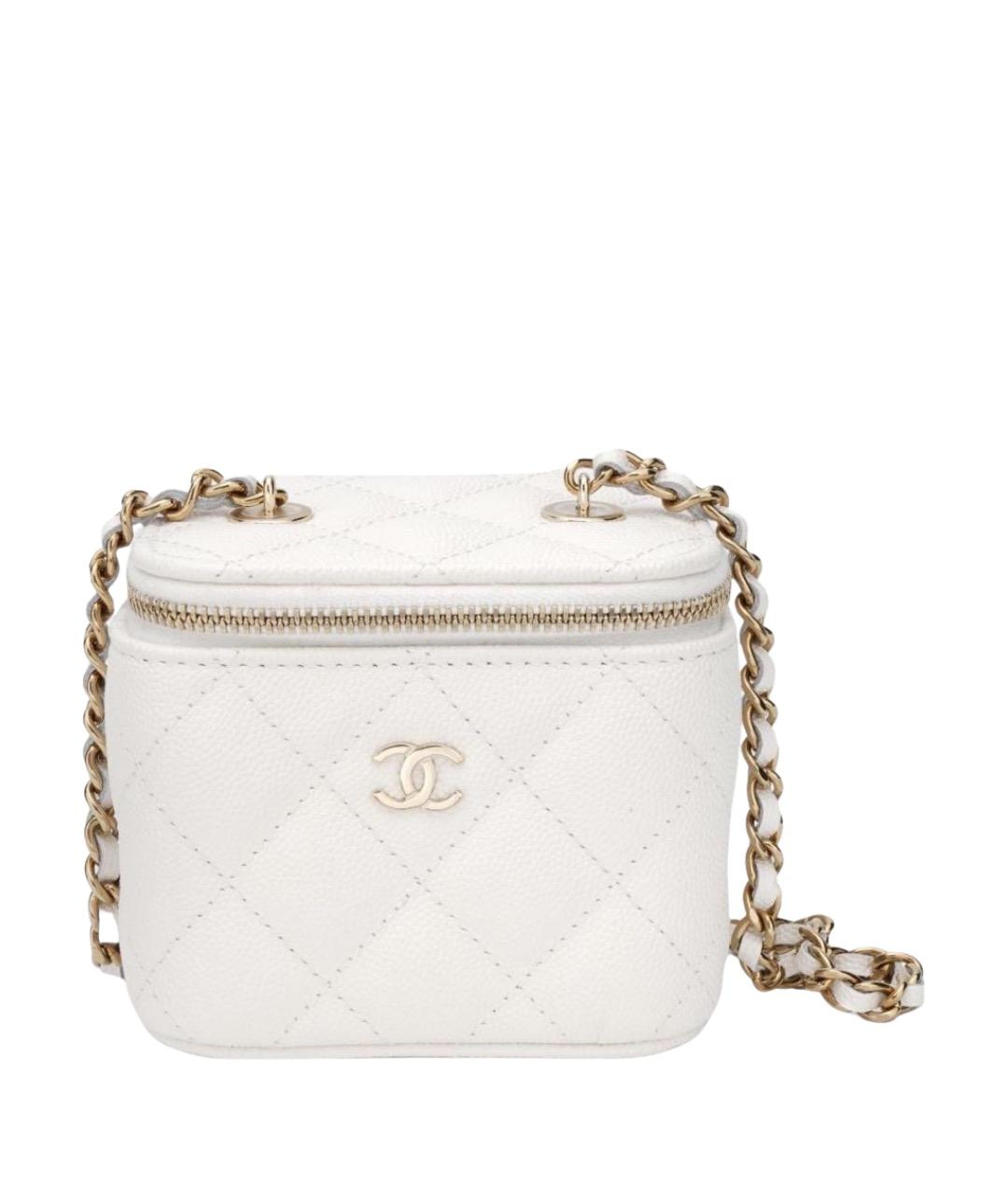 CHANEL Белая кожаная сумка через плечо, фото 1