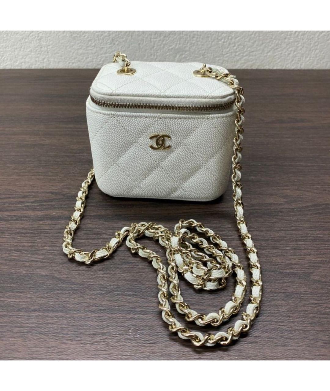 CHANEL Белая кожаная сумка через плечо, фото 2