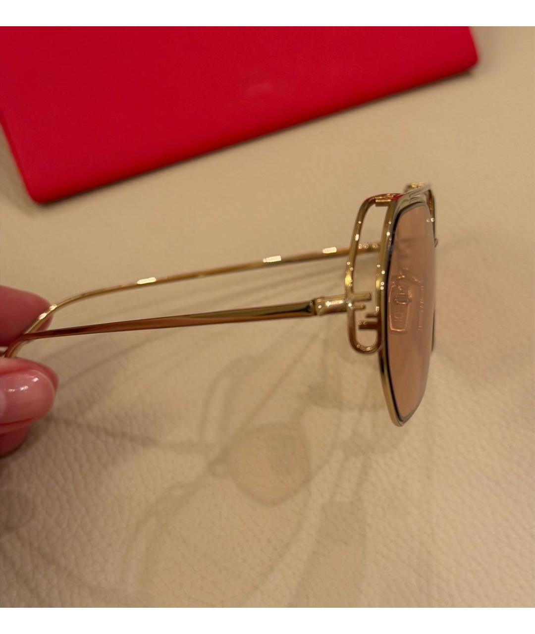 FENDI Розовые деревянные солнцезащитные очки, фото 2