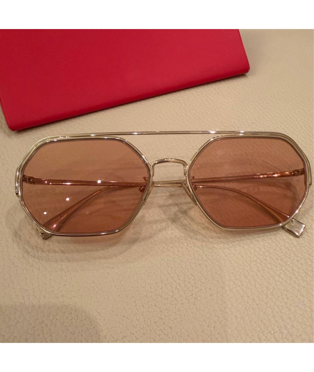 FENDI Розовые деревянные солнцезащитные очки, фото 5