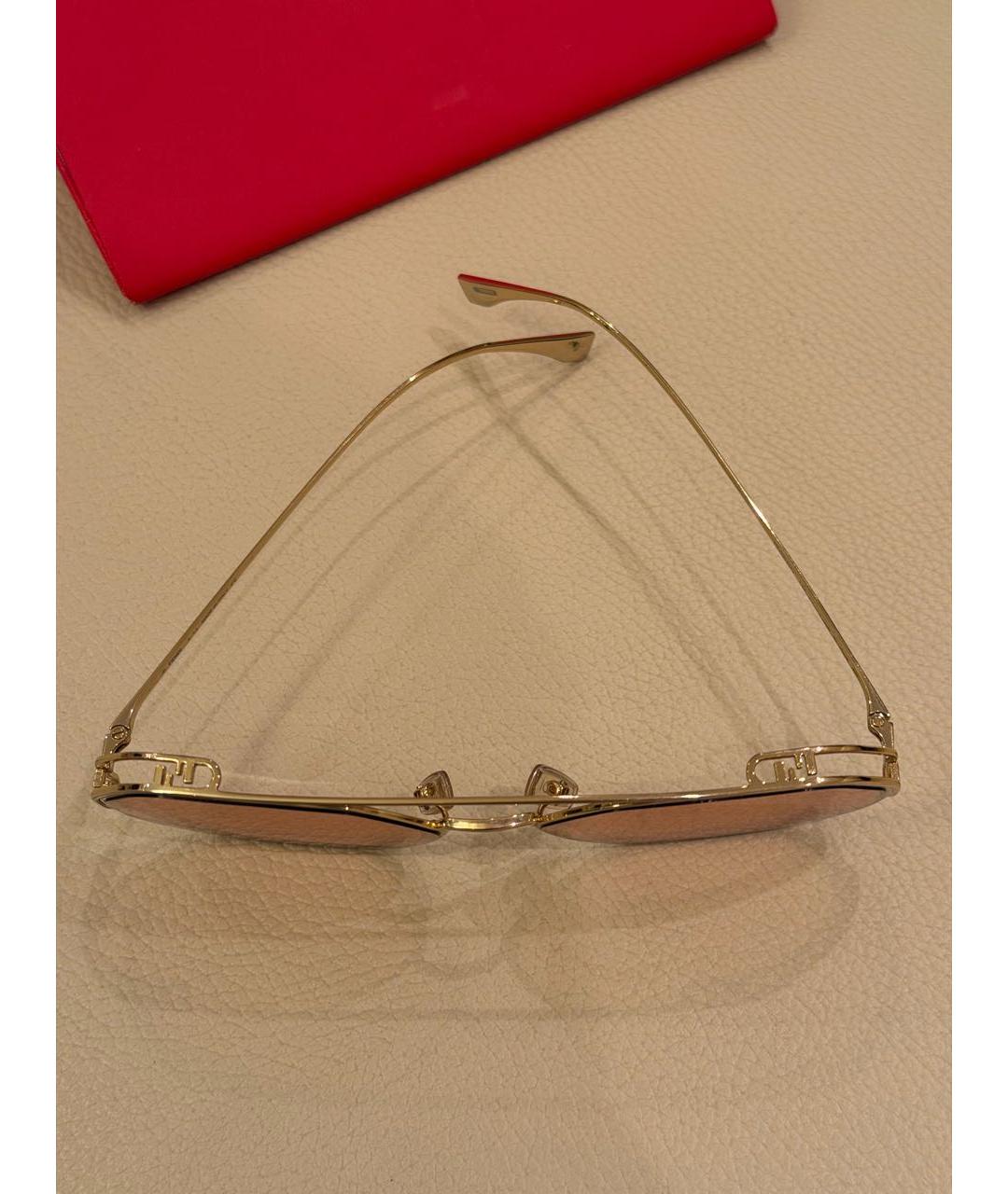 FENDI Розовые деревянные солнцезащитные очки, фото 3