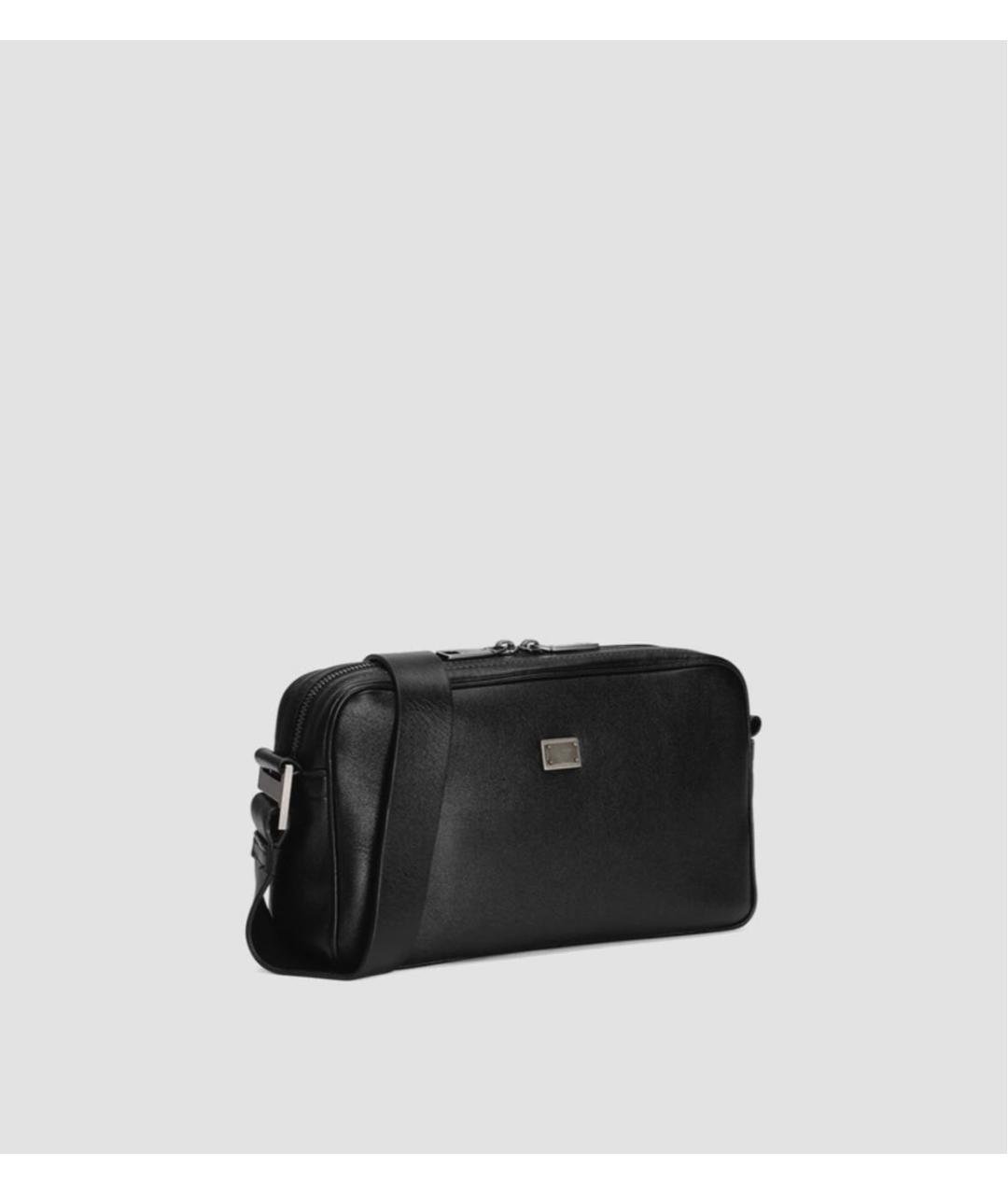 DOLCE&GABBANA Черная кожаная поясная сумка, фото 2