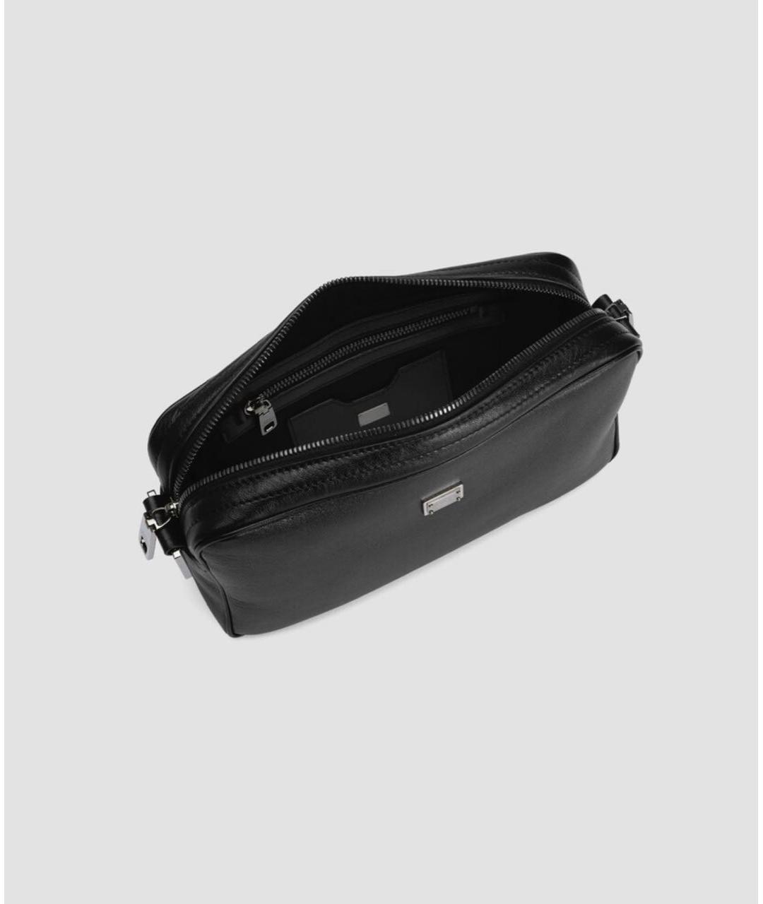 DOLCE&GABBANA Черная кожаная поясная сумка, фото 4