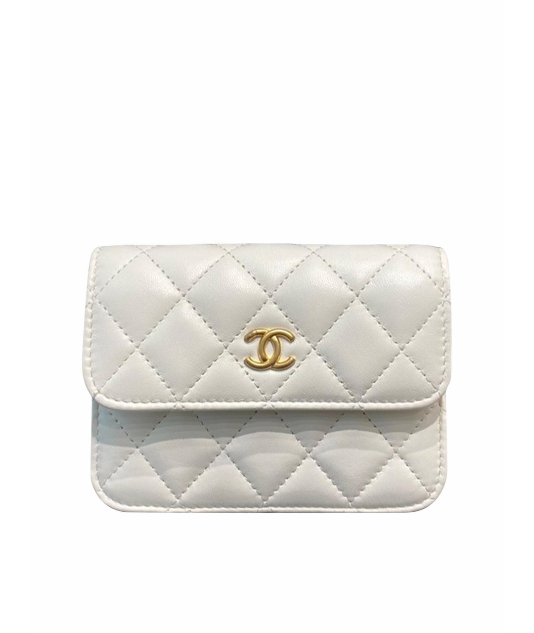 CHANEL Белая кожаная сумка через плечо, фото 1