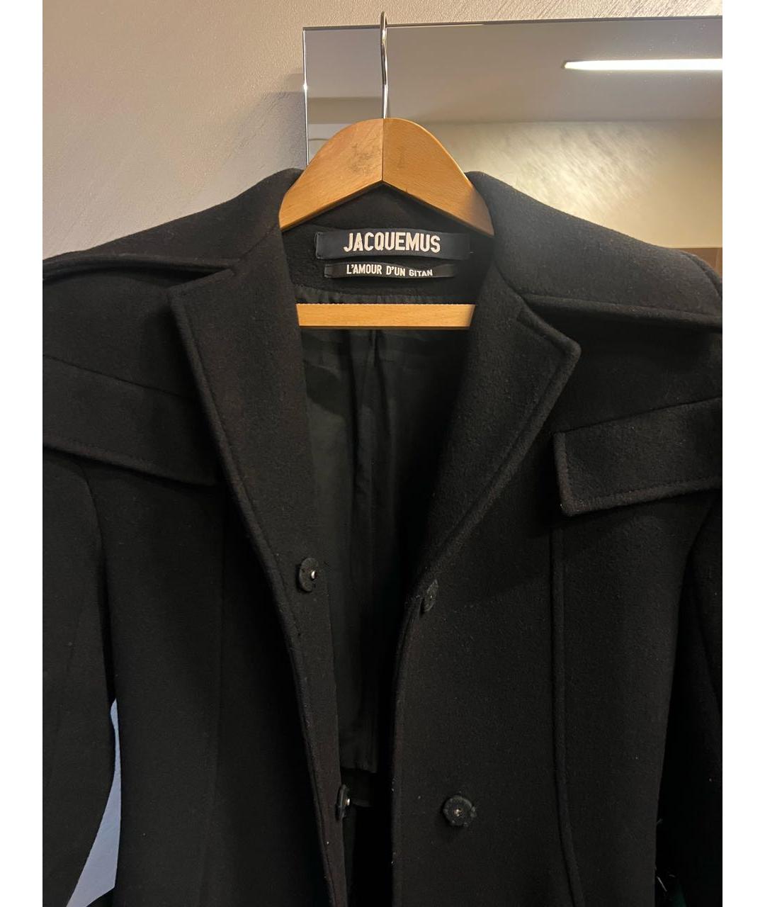 JACQUEMUS Черное шерстяное пальто, фото 2