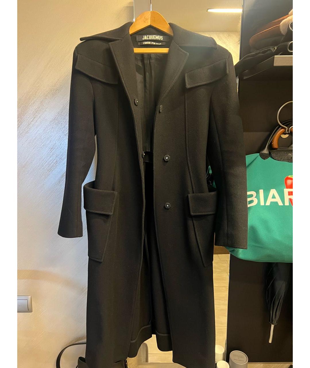 JACQUEMUS Черное шерстяное пальто, фото 7