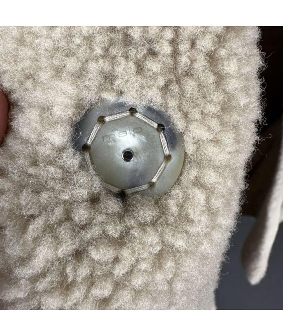 MALO Бежевая меховая дубленка, фото 6