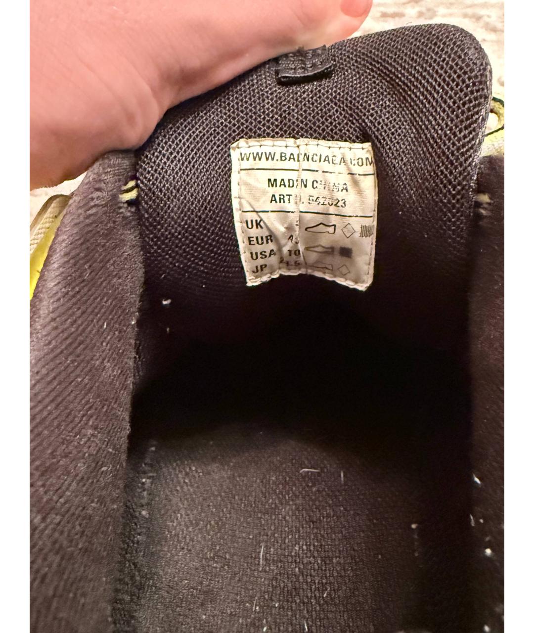 BALENCIAGA Желтые текстильные низкие кроссовки / кеды, фото 4