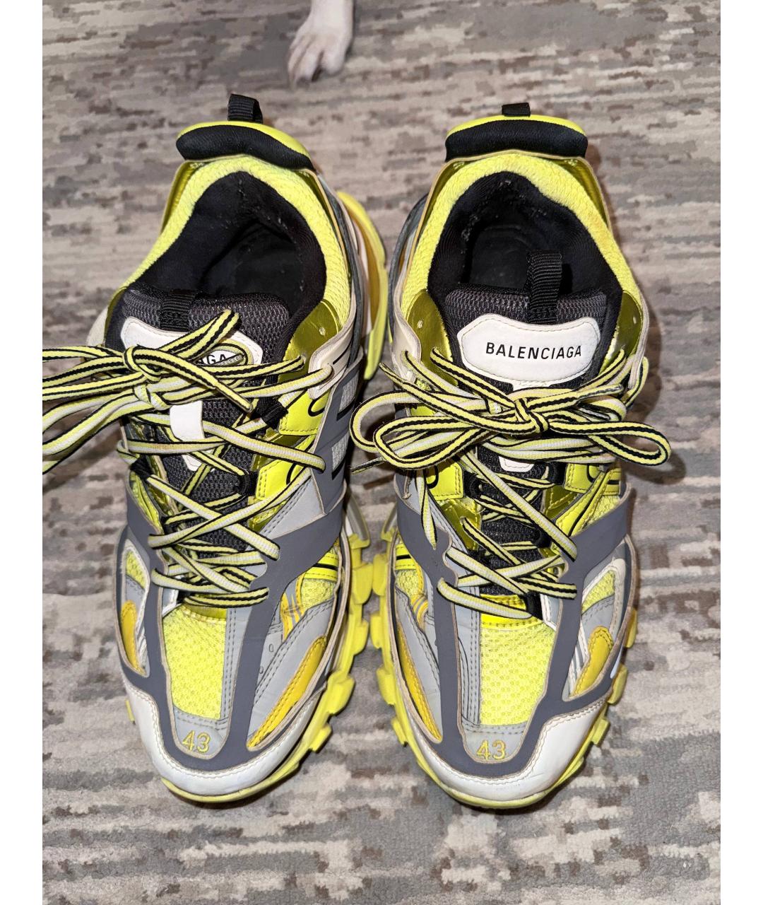 BALENCIAGA Желтые текстильные низкие кроссовки / кеды, фото 2