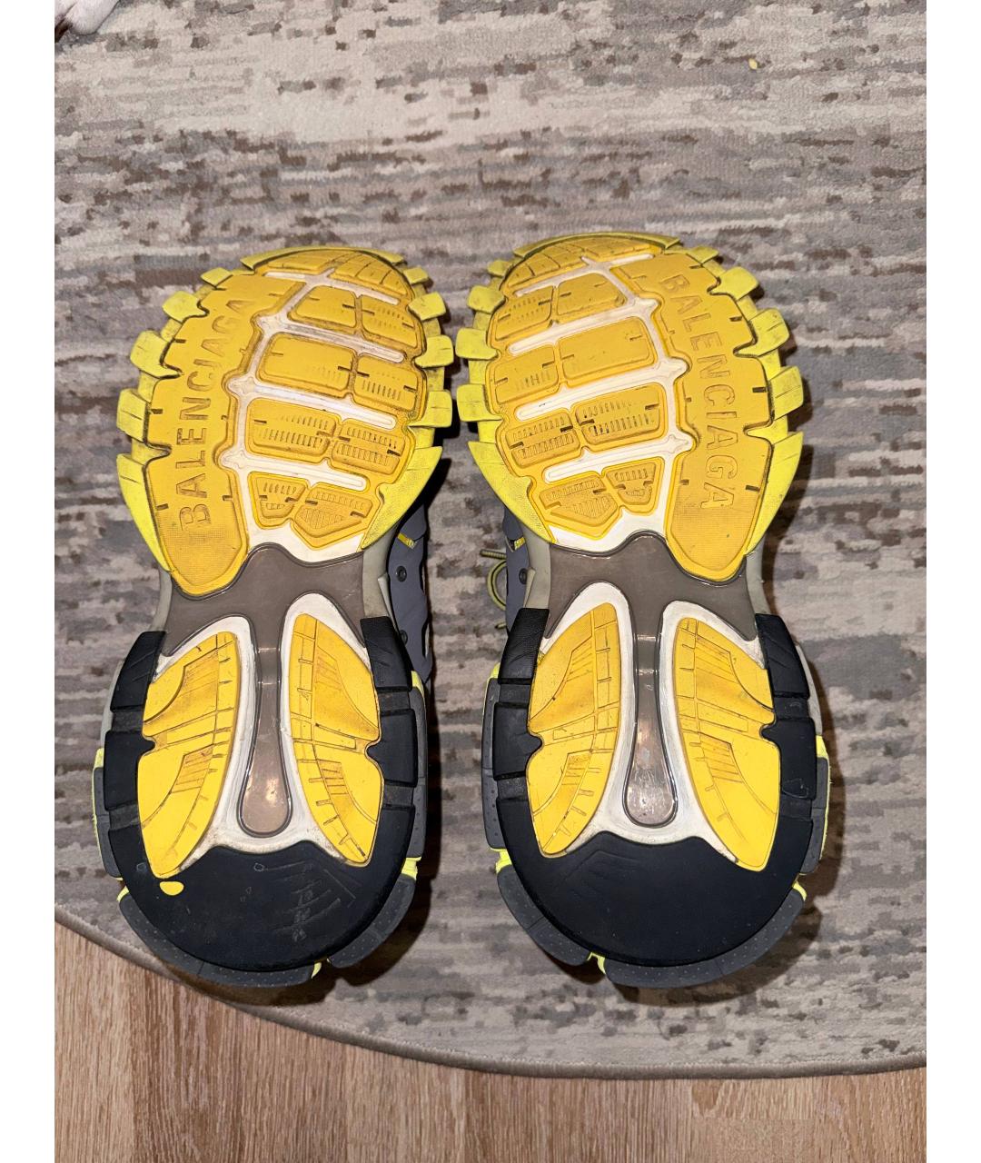 BALENCIAGA Желтые текстильные низкие кроссовки / кеды, фото 3