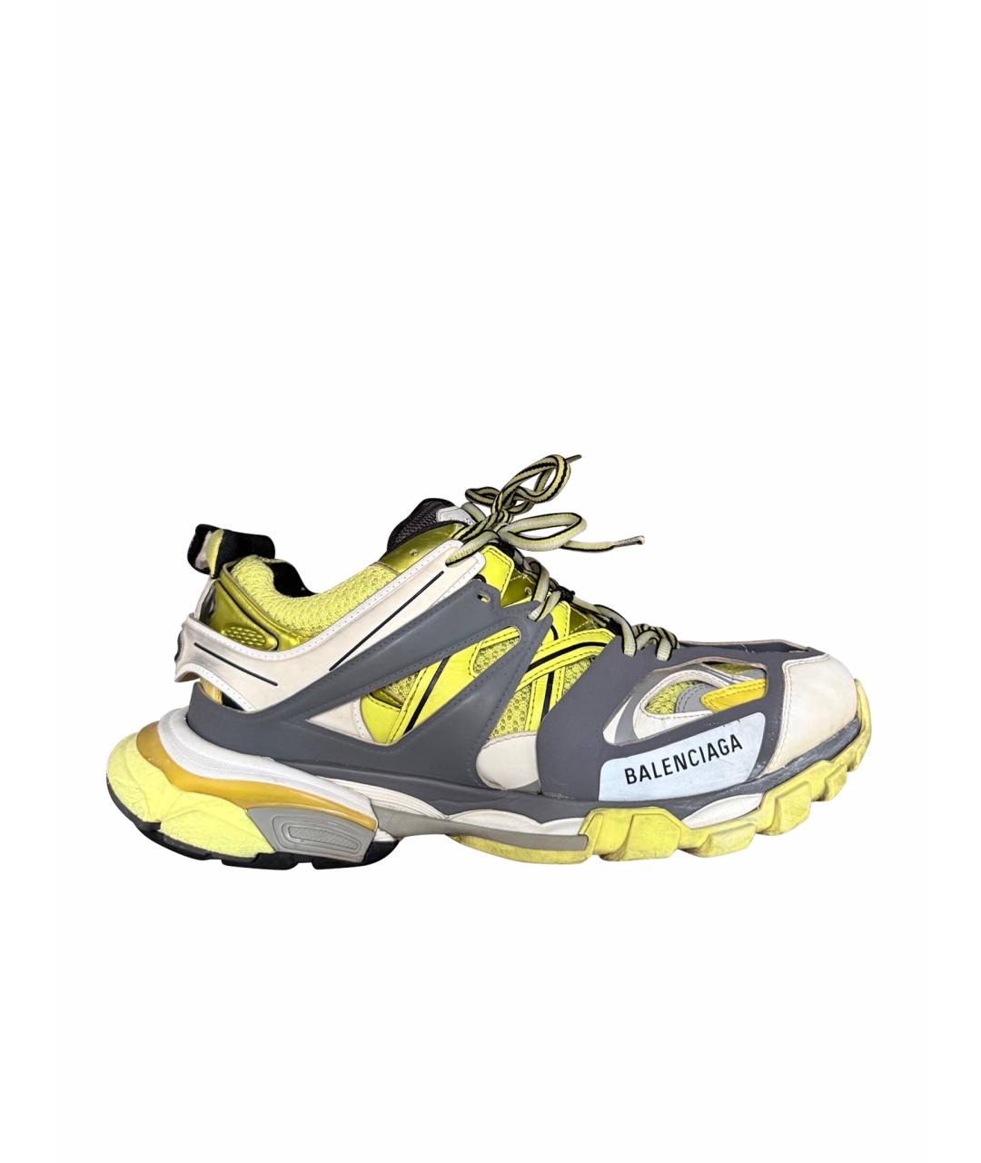 BALENCIAGA Желтые текстильные низкие кроссовки / кеды, фото 1