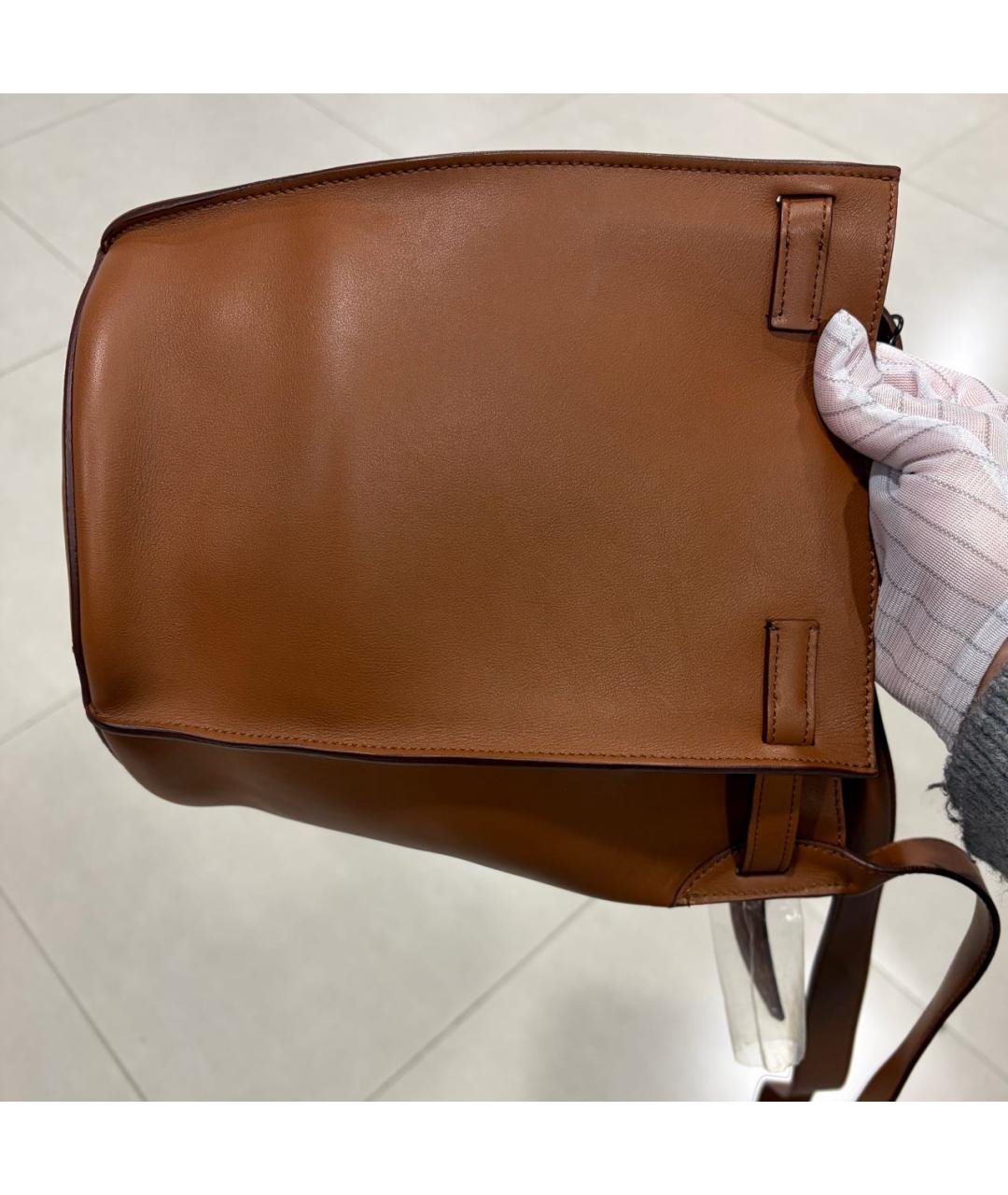 CELINE Коричневая кожаная сумка через плечо, фото 4