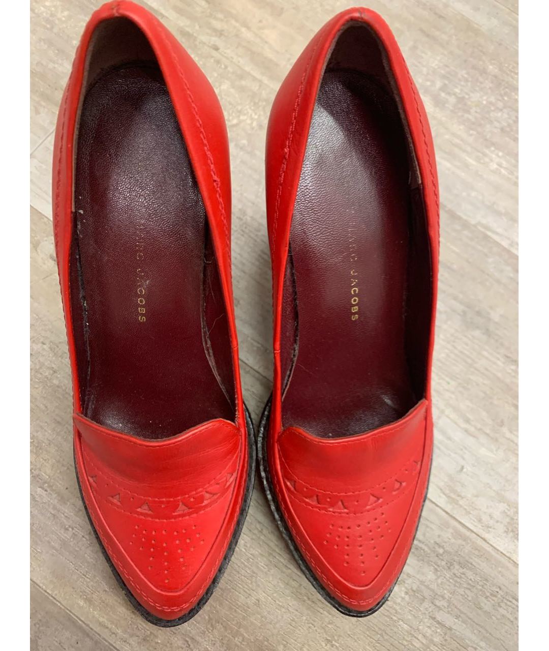 MARC BY MARC JACOBS Красные кожаные туфли, фото 2