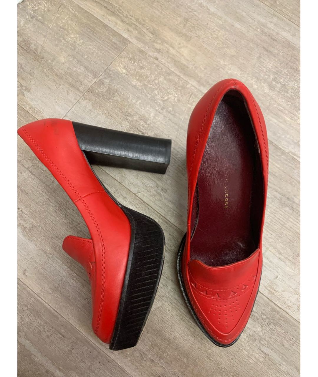 MARC BY MARC JACOBS Красные кожаные туфли, фото 4