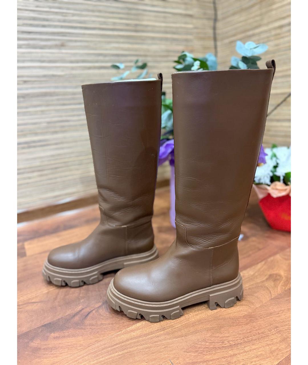 GIA COUTURE Коричневые кожаные сапоги, фото 5