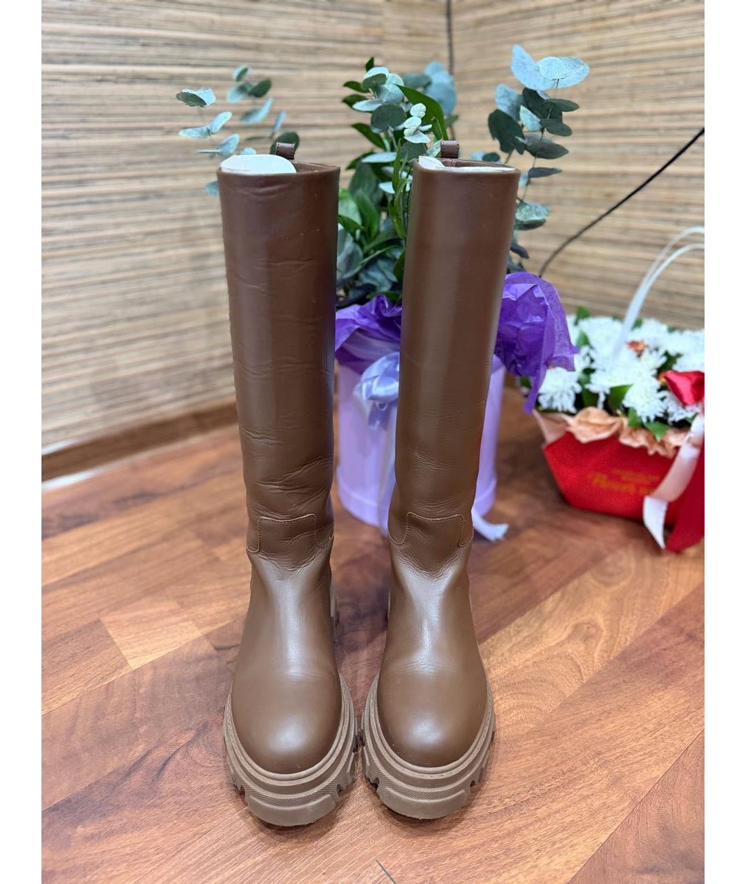 GIA COUTURE Коричневые кожаные сапоги, фото 2