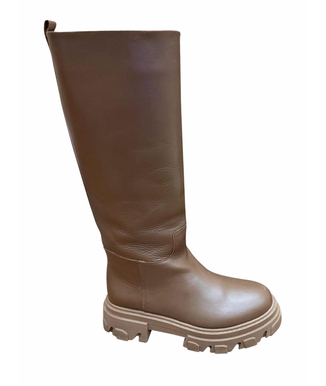 GIA COUTURE Коричневые кожаные сапоги, фото 1