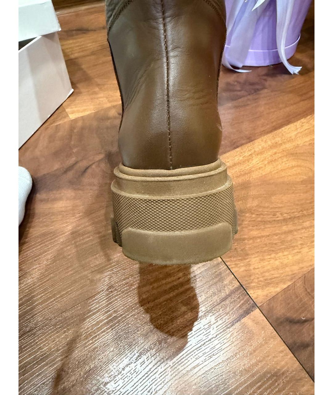 GIA COUTURE Коричневые кожаные сапоги, фото 4